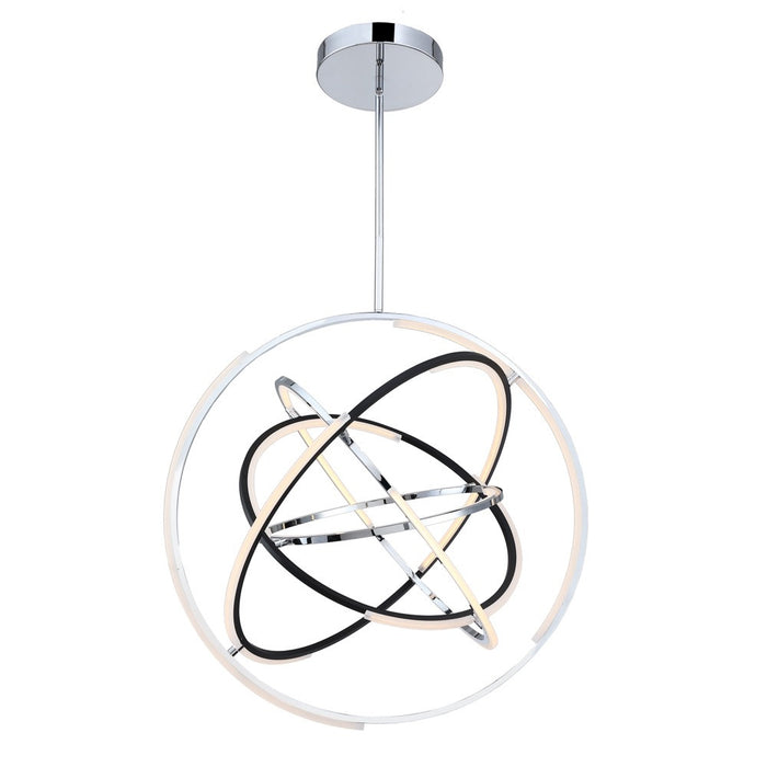 Luminaire suspendu de la collection Trilogy avec lumière à DEL intégrée de 32 po - nickel poli