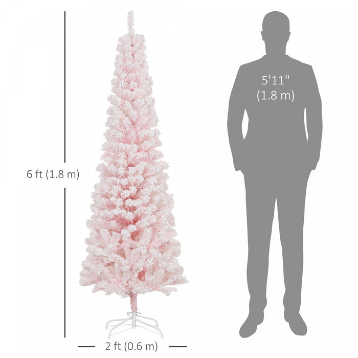 Homcom Arbre De Noel Artificiel Fin Floque De Neige Artificielle 6pi