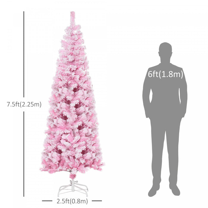 Homcom Arbre De Noel Artificiel Floque De Neige Avec Base