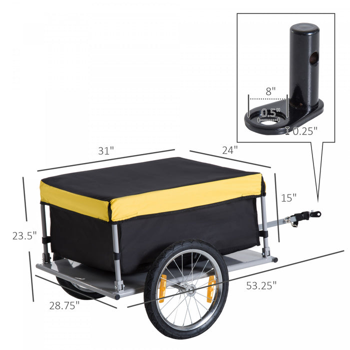 Remorque Pour Bicyclette, Remorque De Chargement Pour Bicyclette, Chariot De Jardin Utilitaire, Porte-outils Avec Couvercle Amovible