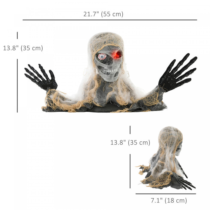Momie Animee Homcom Pour Halloween, Decoration Effrayante A Demi-corps