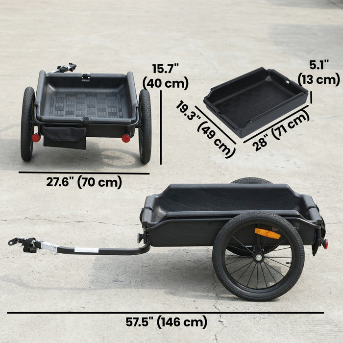 Soozier Remorque Cargo pour Velo avec Roues a Degagement Rapide de 16 Pouces