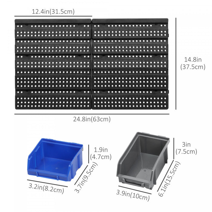 Durhand Organisateur D'outils Support De 30 Bacs De Rangement Mural