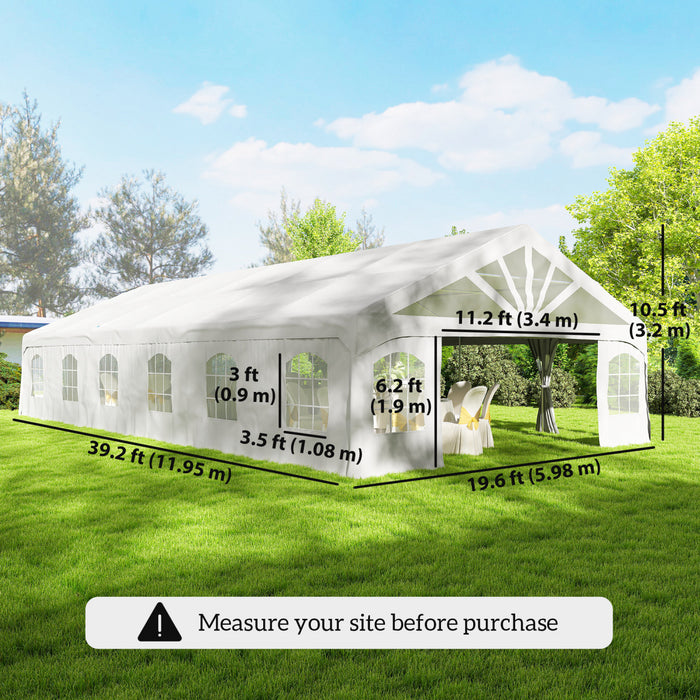 Outsunny Tente de fete robuste 20' x 40' avec 2 portes et 20 fenetres