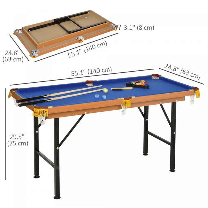 Soozier Table de Billard Miniature 55\", Pliable, Bleu
