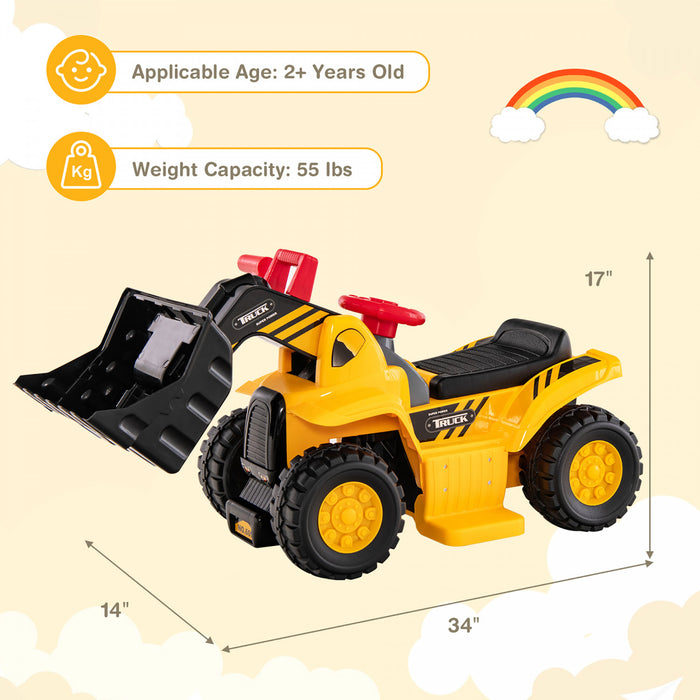 Costway 6v Electric Kids Ride Sur Bulldozer Pretendre Jouer Jouet De Camion Avec Seau Reglable