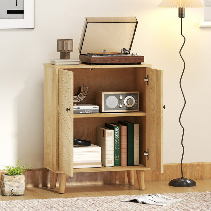 HOMCOM Armoire de rangement, buffet avec portes a fermeture douce