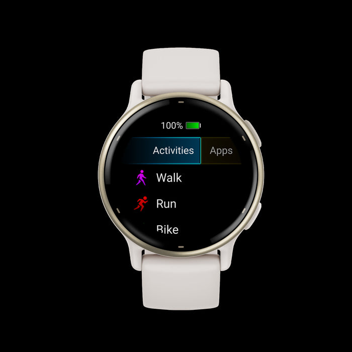 Garmin Vivoactive® 5 Montre Intelligente - Fonctionnalites Avancees De Suivi De La Sante Et De La Condition Physique - Ivoire Et Or Creme