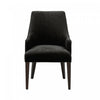 Beever Modern Chenille Wood Armchair in Black | Fauteuil moderne Beever en chenille avec accoudoirs en bois, coloris noir