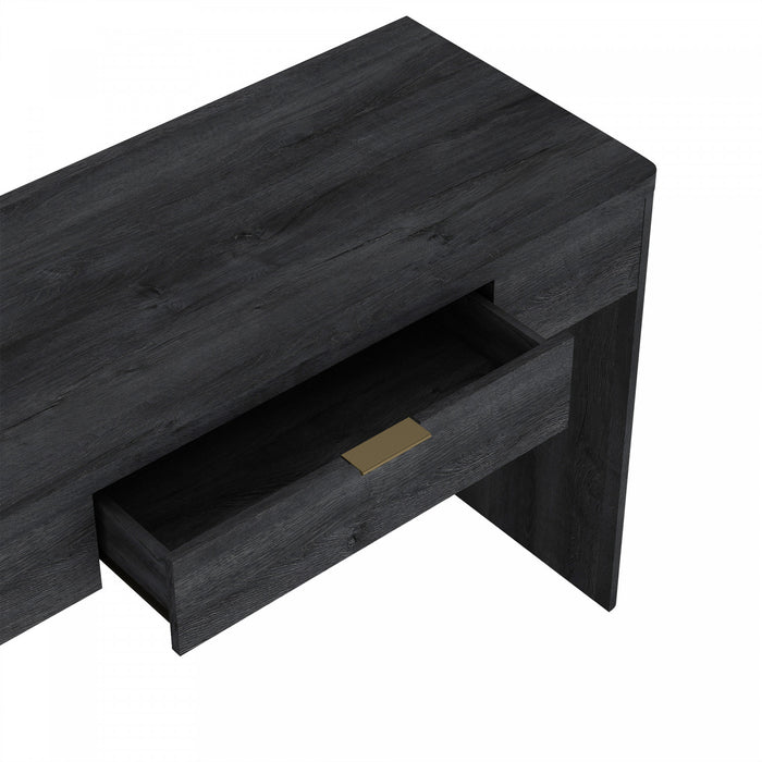 Bureau d’ecriture moderne Evelyn 47\" en gris charbon (1 tiroir)