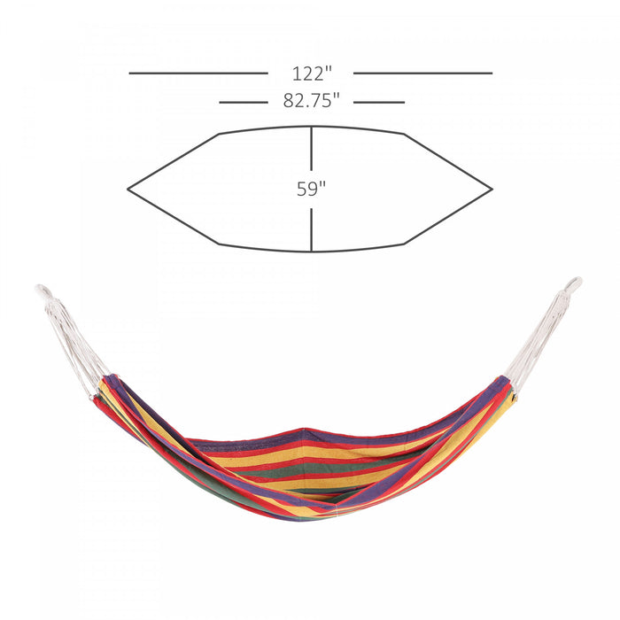 Outsunny 83\"x59\" Double Hamac Lit Chaise Longue Salon Jardin Camping Randonnee Meubles, Rouge