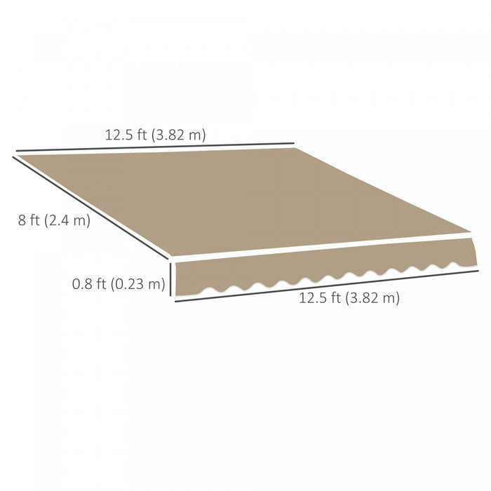 Outsunny Toile De Remplacement Pour Auvent Retractable De 13' X 8', Beige