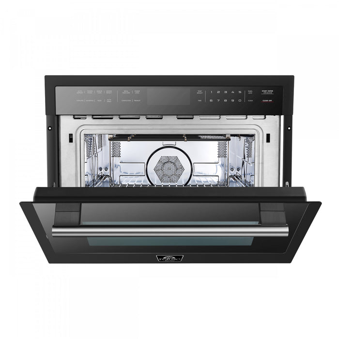 Four a micro-ondes encastrable Oliena Espresso Noir 24 pouces, 1,6 pi³ - FMWDR3093-24BLK
