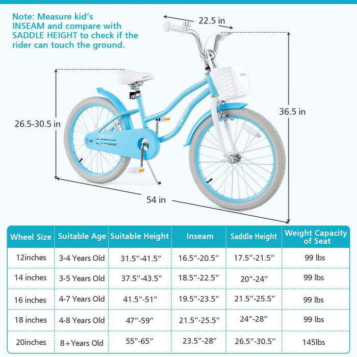 Prorider 20\" Velo Pour Enfants Avec Guidon Reglable En Hauteur Et Frein A Main Du Siege Et Frein De Montagne Bleu