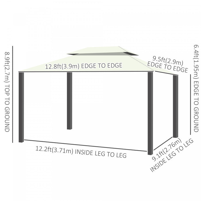 Pavillon De Jardin 3,9l X 2,9l X 2,8h M Ecru