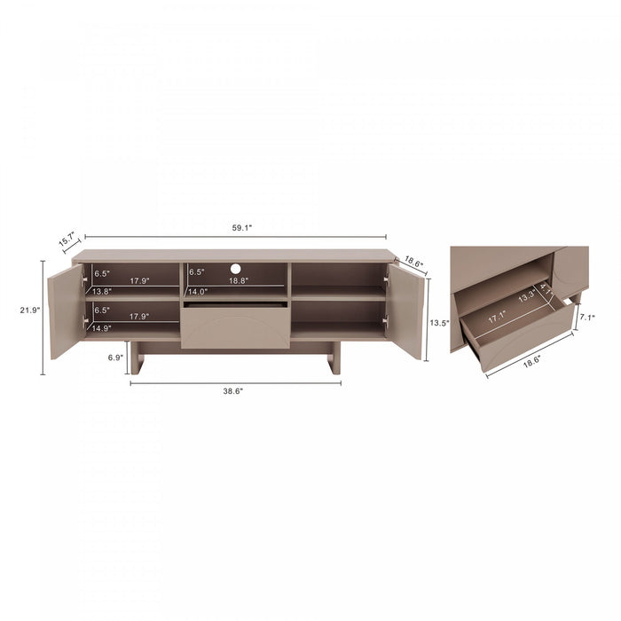 Meuble TV Ella Modern 59\" en couleur moka