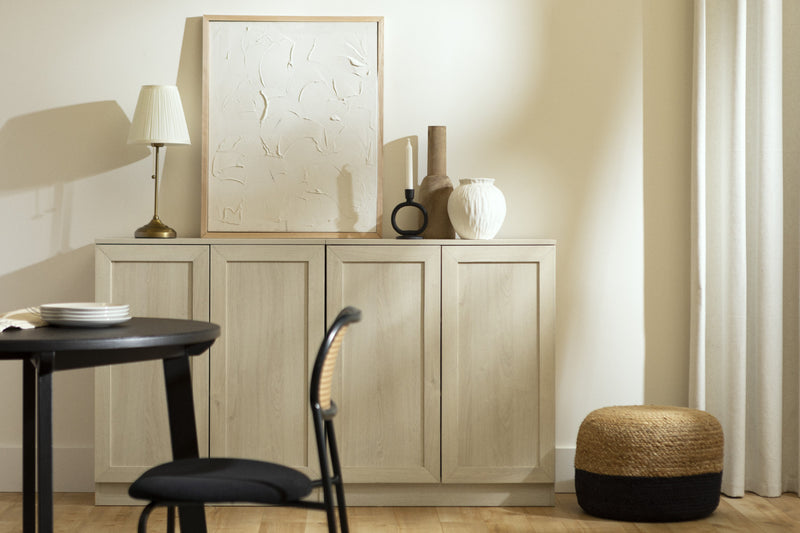  Armoires décoratives Arum à 2 portes avec tablettes - chêne blanchi