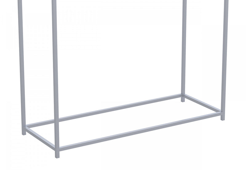 Console moderne de 31 po - blanche avec métal argenté