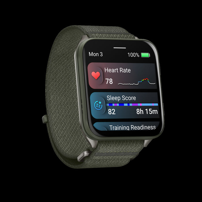 Montre intelligente Garmin Venu X1 Moss legere - Suivi exterieur, boitier en titane, bracelet ComfortFit, surveillance de la sante, commandes vocales, stockage de musique