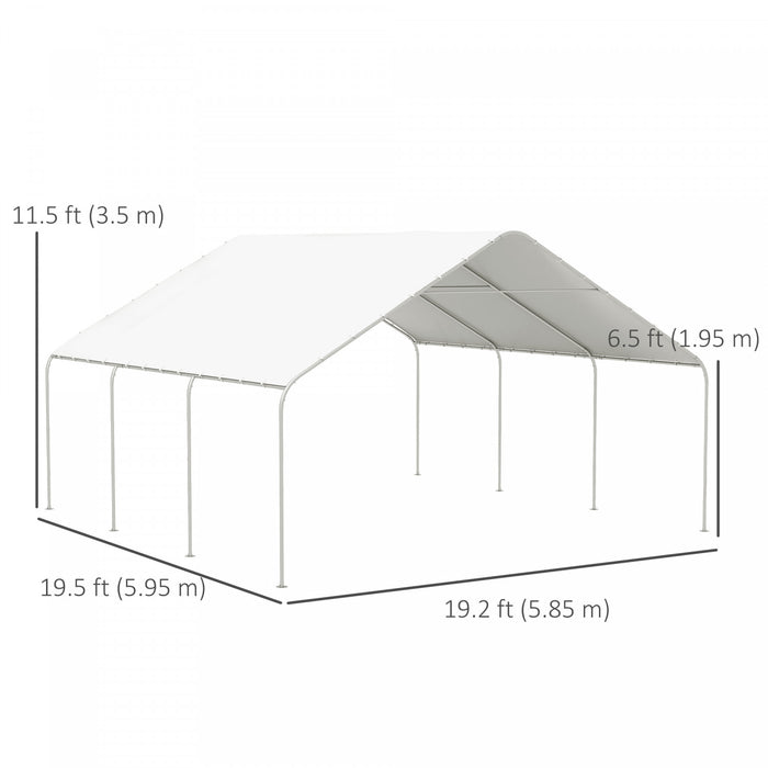 Outsunny Tente De Garage Et De Fete Portative, Abri D'auto 19' X 19,5'