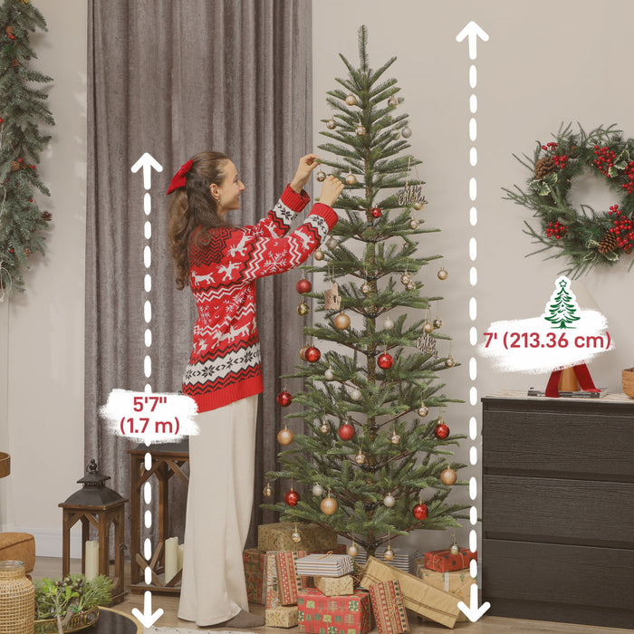 HOMCOM Sapin de Noel Fin de 7pi, Sapin de Noel avec 646 Branche