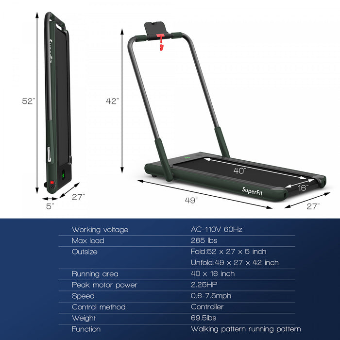 Tapis De Course Pliable 2,25cv Superfitavec Telecommande