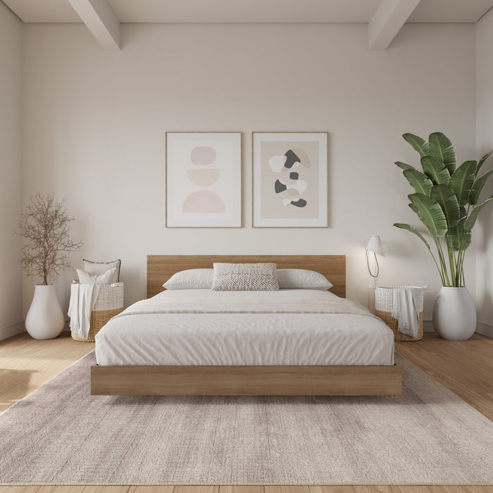 Lit plateforme bas Satori avec tete de lit Queen