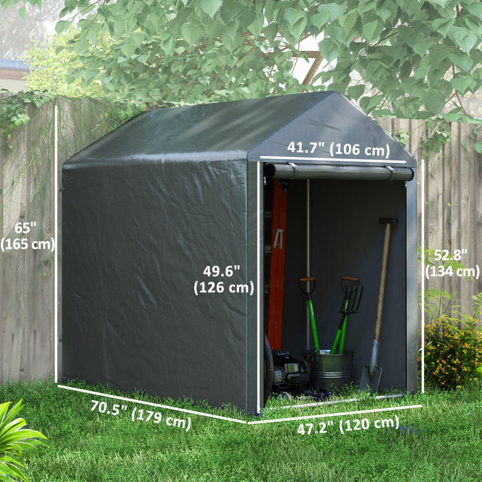 Outsunny Tente De Hangar De Stockage Exterieur 4x6 Pi Pour Outils De Jardin