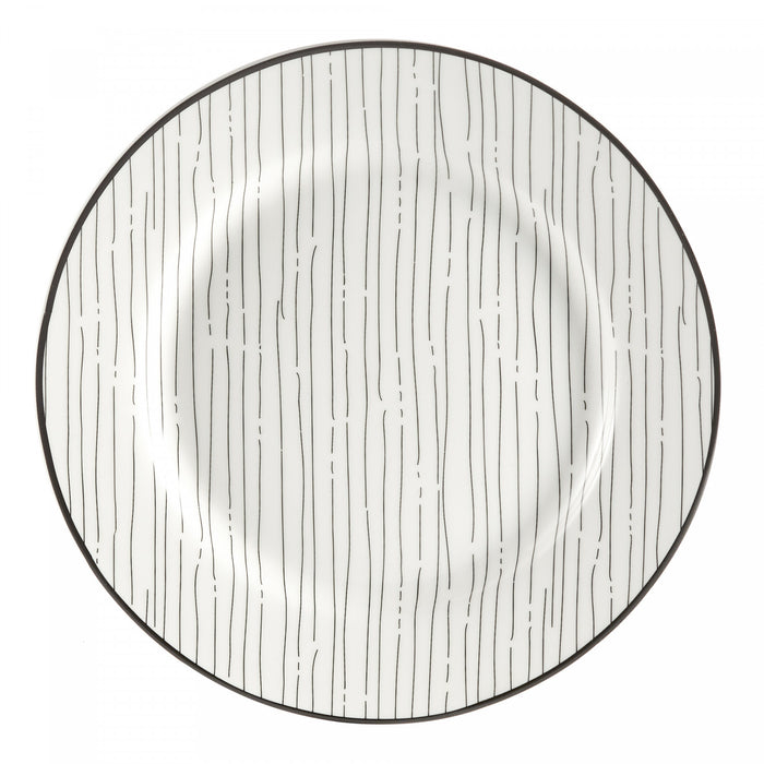 H2K Ensemble de Vaisselle Sketch en Porcelaine 12 Morceaux