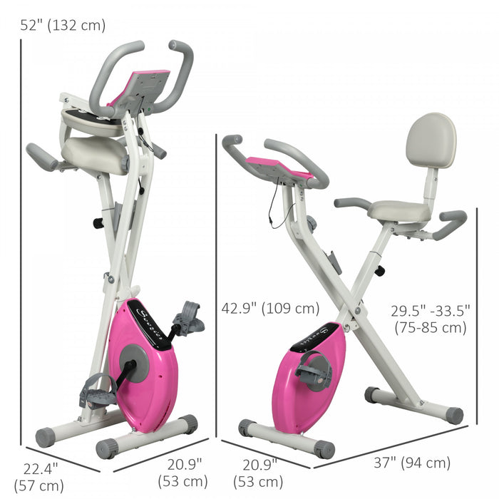 Soozier Velo D'exercice Pliable W/8 Resistance De Niveau, Rose