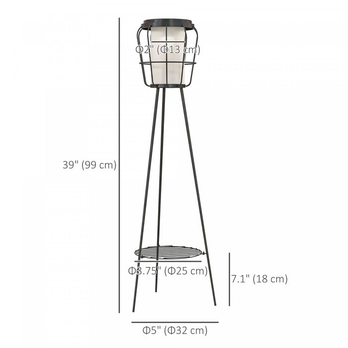 Outsunny Lot De 2 Lampes De Jardin Led Solaires Ou Rechargeables Par Usb