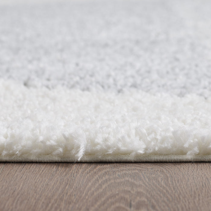 Carpette à poil long Paris crème à motif de cercles - 6 pi 7 po x 9 pi 6 po