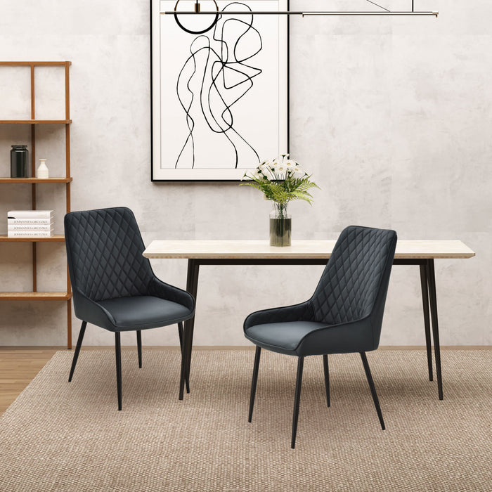HOMCOM Chaises Salle a Manger 2p Cuir PU Pieds Acier