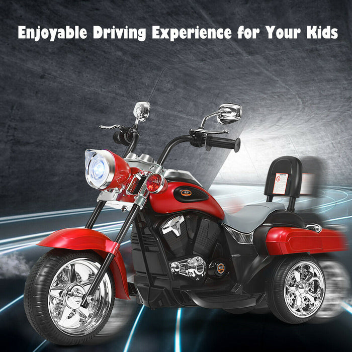 6v Enfants Rouler Sur Moto Helicoptere 3 Roues Trike Avec Phare Rouge