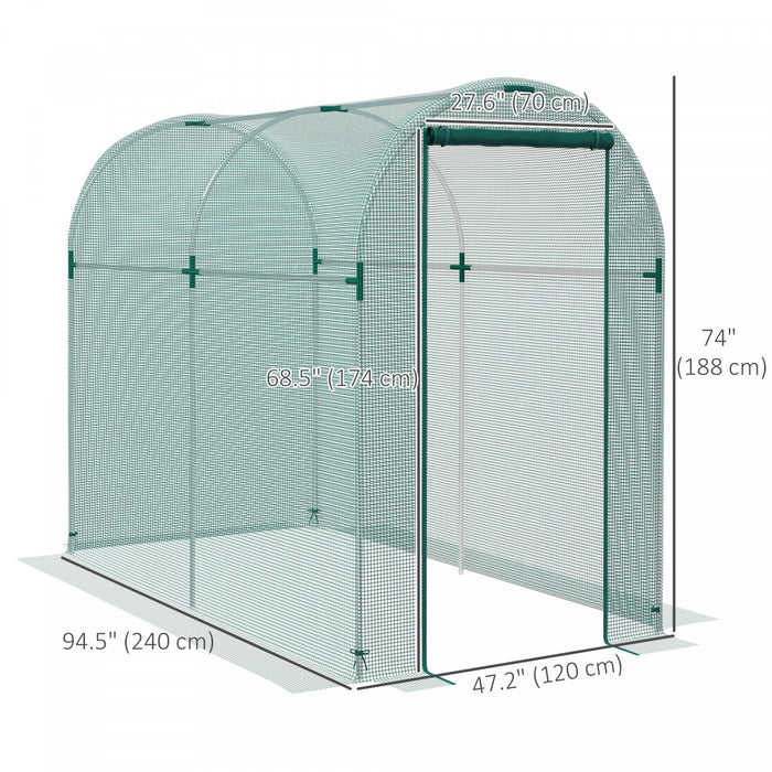 Outsunny Cage De Culture, Tente De Protection Des Plantes De 4' X 8', Vert