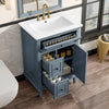 Vivo 24 Inch Single Sink Bathroom Vanity with Flip Drawer and Solid Wood Legs, Blue Gray | Vivo Meuble-Lavabo Simple 24 po avec Tiroir Bascule et Pieds en Bois Massif, Bleu Gris