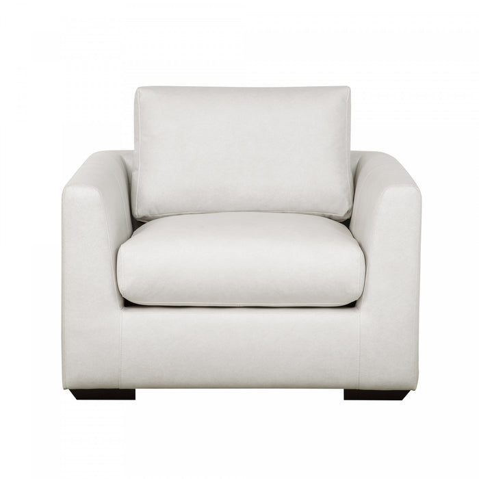 Fauteuil d’appoint contemporain Cleo en tissu creme
