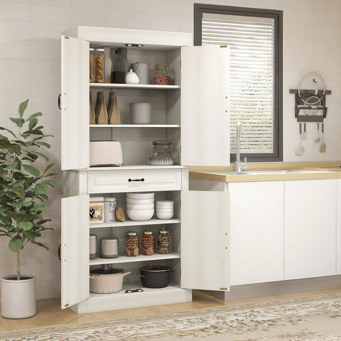 HOMCOM Garde-manger Cuisine 71\" Autoportant 4 Portes 2 Grandes Armoires