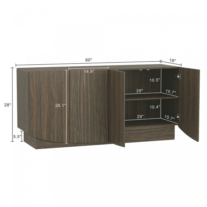 Buffet contemporain Ardea 60\" en noyer