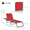 Chaise Longue Pliante D'exterieur Outsunny, Rouge Vin