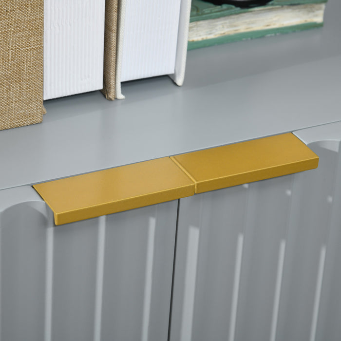 HOMCOM Meuble d'appoint avec pieds dores pour salle a manger couloir, gris