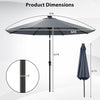 Costway 10 FT Solar Patio Umbrella with 96 LED Lights 35° Adjustable Tilt Vented Top Navy