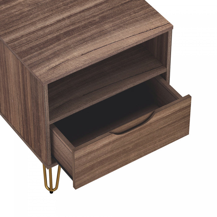 Table de nuit Avira mi-siecle moderne 20\" en brun (1 tiroir)