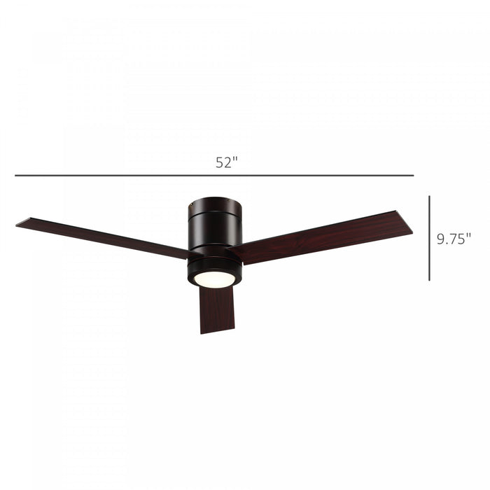 Homcom Ventilateur De Plafond A 3 Vitesses Avec Lumiere Led