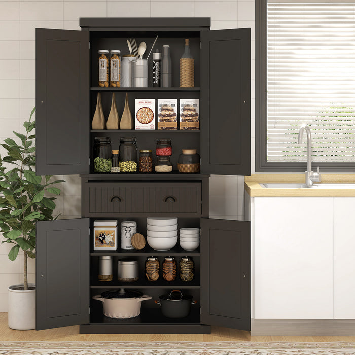 HOMCOM Armoire de rangement de cuisine en bois Organisateur