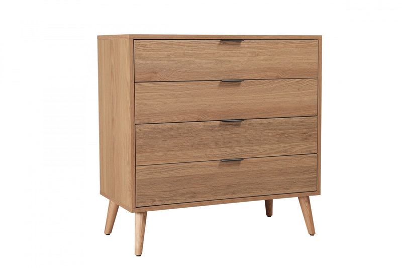 Commode Flashby Avec 4 Tiroirs - Faux Bois Naturel