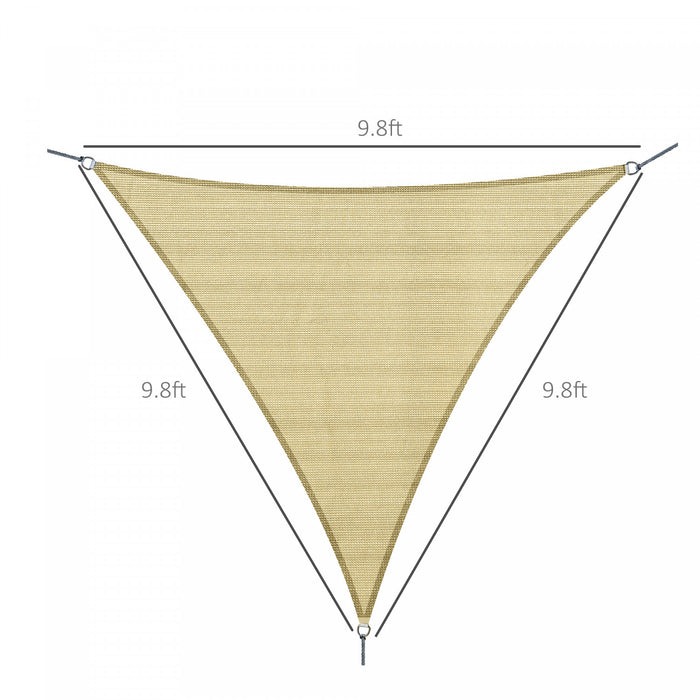 Outsunny Triangle 10' Canopy Sun Sail Shade Garden Cover Uv Protector Abri Exterieur Pour Pelouse Avec Sac De Transport Sable