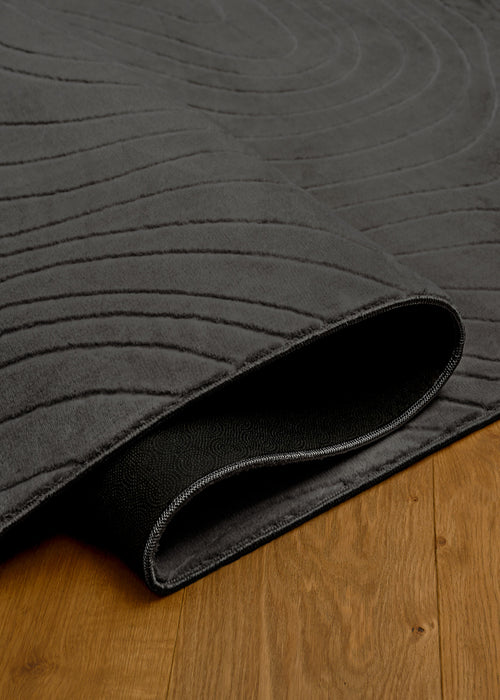 Tapis Lavable/Contemporain Somos 5'0\" x 7'6\" en Charbon