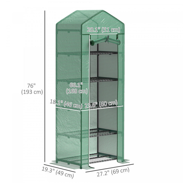Outsunny Mini Serre A 5 Etages, Serre D'interieur, Vert