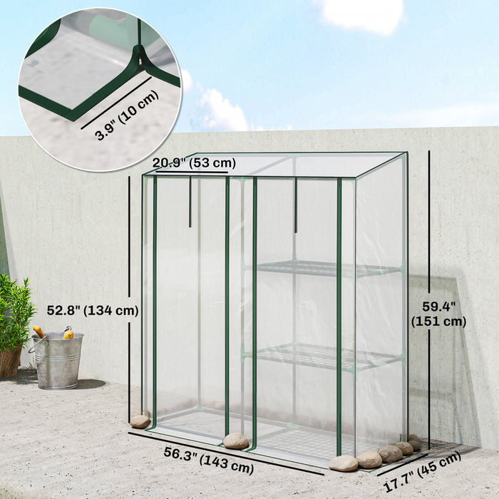 Outsunny Mini Serre, Serre Portable avec 3 Etageres, Transparent